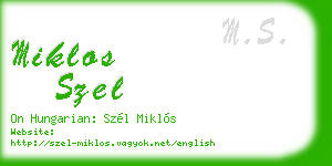 miklos szel business card